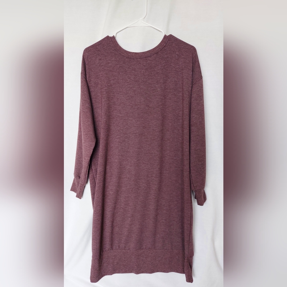 Ellen Tracy Plum Long Sleeve Sweater Dress